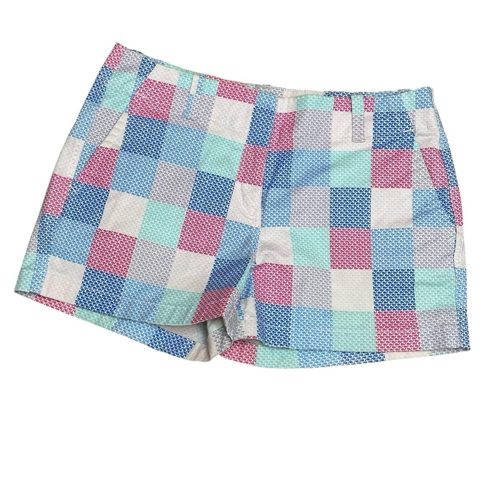 Vineyard Vines Womens Size 6 Shorts Patchwork Whale‎ Pink Blue Green